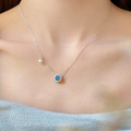 Sapphire Glow Pearl Necklace