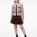 Round-neck Wool-blend Ribbon-trimmed Wool-blend Tweed Jacket