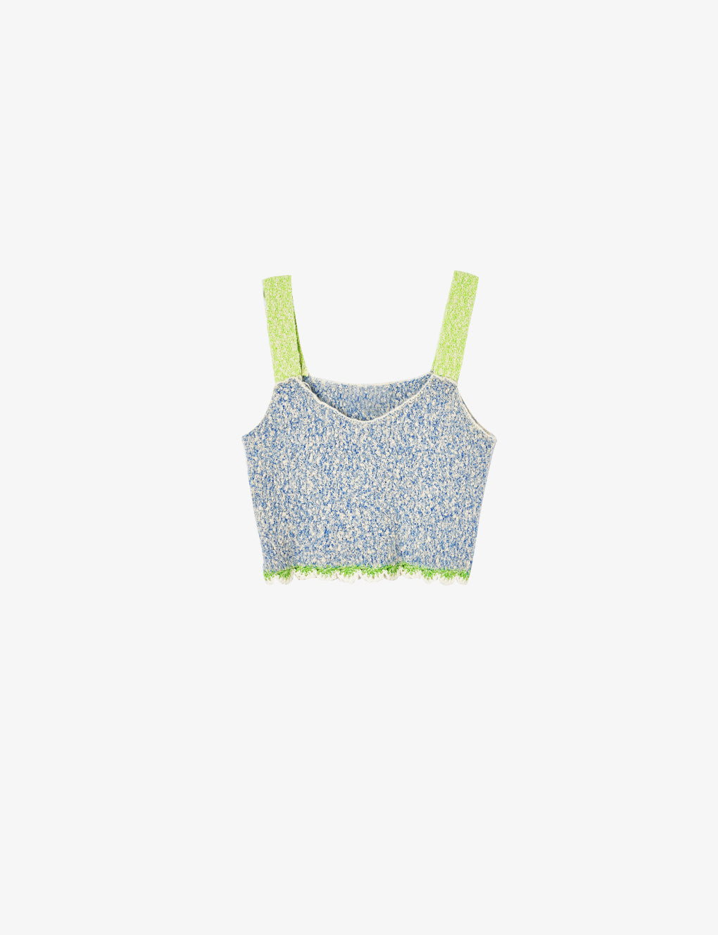 Lace-trimmed Sleeveless Cotton-blend Cropped Top