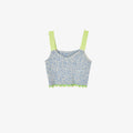Lace-trimmed Sleeveless Cotton-blend Cropped Top