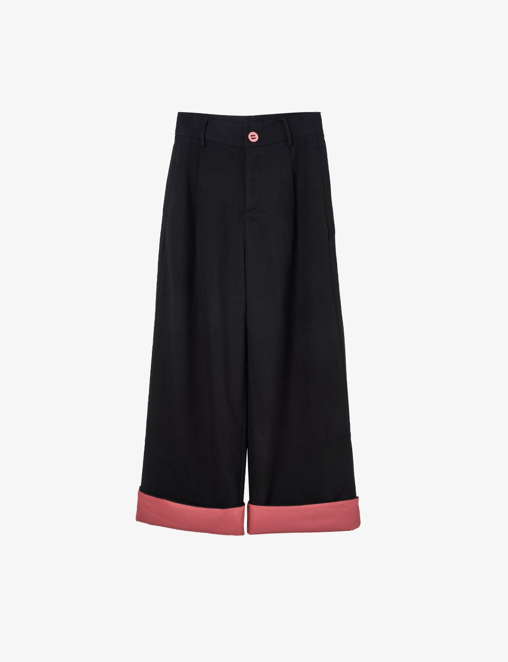 Turn-up Wide-leg High-rise Suit Trousers