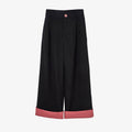 Turn-up Wide-leg High-rise Suit Trousers