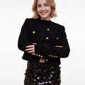 Single-breasted Metallic Thread Tweed Jacket