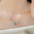Sapphire Glow Pearl Necklace