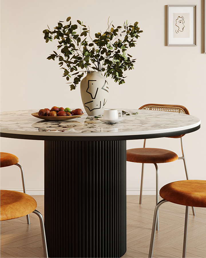 Jen Round Dining Table, Sintered Stone