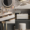 Elara Corner Dressing Table With LED Mirror