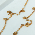 Misty Textured Gold Tone Pendant Necklace
