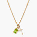 Cross Birthstone Necklace