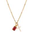 Cross Birthstone Necklace