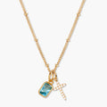 Cross Birthstone Necklace