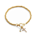 Cross Charm Birthstone Bracelet