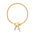 Cross Charm Birthstone Bracelet