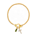 Cross Charm Birthstone Bracelet