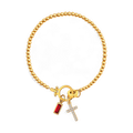 Cross Charm Birthstone Bracelet