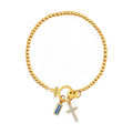 Cross Charm Birthstone Bracelet