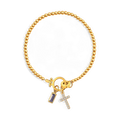 Cross Charm Birthstone Bracelet