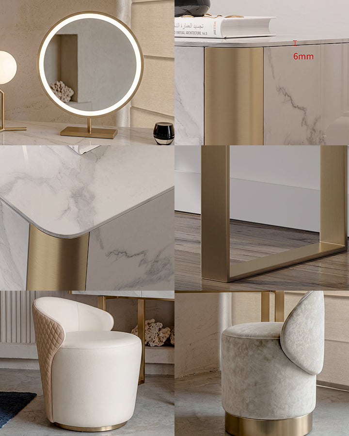 Blakely Dressing Table | Marble Gold Dressing Table  Le Di Vita