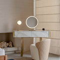 Blakely Dressing Table, Gold Leg& Marble Effect