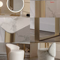 Blakely Dressing Table, Gold Leg& Marble Effect