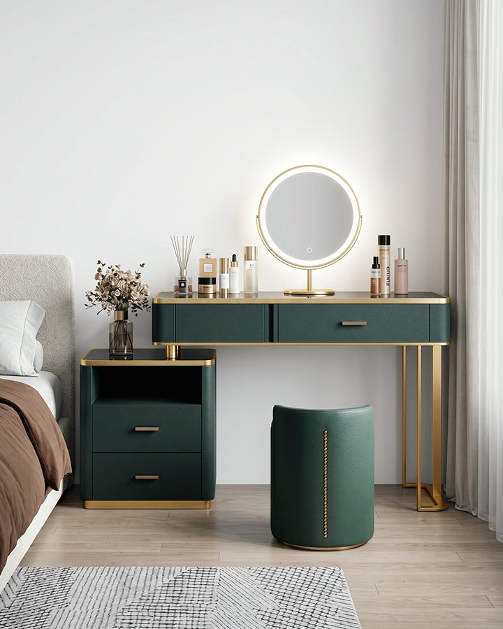 Casey-Lee Dressing Table with Mirror, Builtin Storage Box