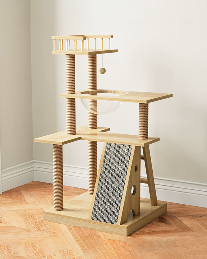 Chalet Cat Climber, Cat Tree, Wood