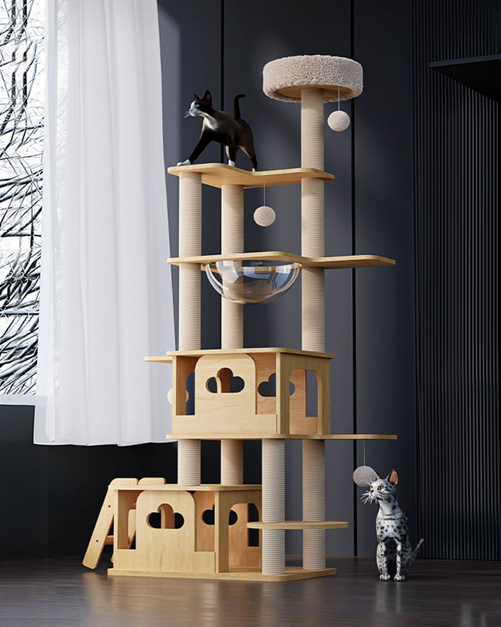 Cian Cat Climber, Cat Tree, Wood