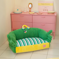Daisy Cat Bed, Green Couch, Fleece