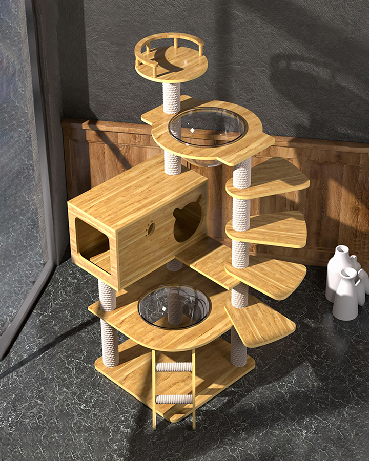 Eleanor Cat Climber, Cat Tree, Wood