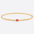 Gold Beaded Birthstone Bracelet