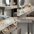 Kirsten Dressing Table with LED Mirror, Marble