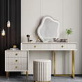 Lohko Dressing Table with Mirror and Drawer, Black Leg