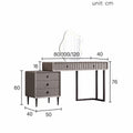 Lohko Dressing Table with Mirror and Drawer, Black Leg