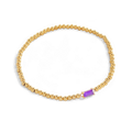 Gold Beaded Birthstone Bracelet
