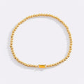 Gold Beaded Birthstone Bracelet
