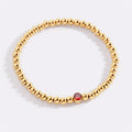 Gold Beaded Bubble Birthstone Bracelet
