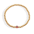 Gold Beaded Bubble Birthstone Bracelet
