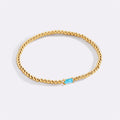 Gold Beaded Birthstone Bracelet