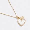 Mother Of Pearl Heart Initial Necklace