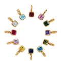 Octagon Birthstone Charms