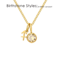 14K Gold, Silver & Rose Gold Zodiac Birthstone Necklace