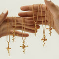 Birth Month Flower Cross Pendant