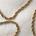 18K Gold Spiral Twist Rope Chain Necklace