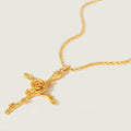Birth Month Flower Cross Pendant