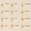 Birth Month Flower Cross Pendant