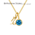 14K Gold, Silver & Rose Gold Zodiac Birthstone Necklace