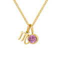 14K Gold, Silver & Rose Gold Zodiac Birthstone Necklace