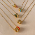 18K Gold Plated Birthstone Charm Necklace