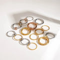 18K Elegant Silver Stacked Rings