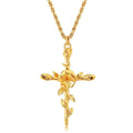 Birth Month Flower Cross Pendant