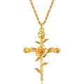 Birth Month Flower Cross Pendant